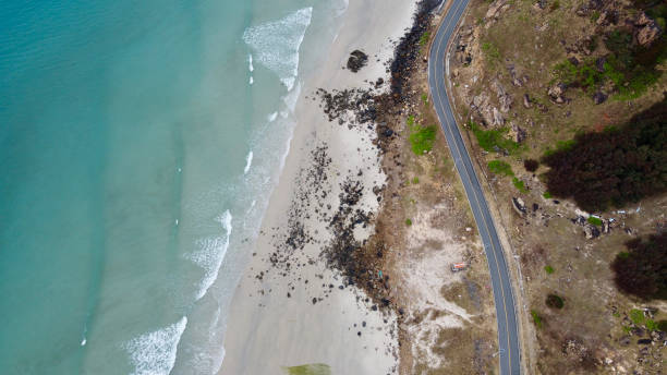 istock Sea, Beach, Road and Cliff Scene in Con Dao Island. 1498496236