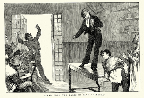 フランスの劇作家ヴィクトリアンサルドゥの戯曲ラバガスのシーンパリフランス演劇史1870年代19世紀 1870~1879年のベクターアート