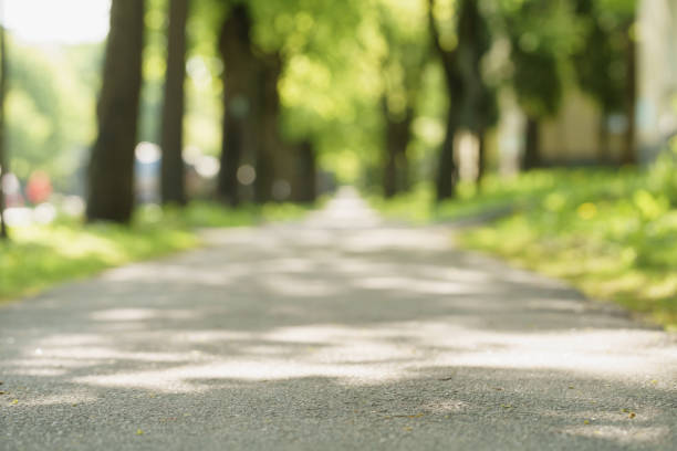 low angle of sidewalk in city in sunny day low angle of sidewalk in city in sunny day, backdrop photo russia city spring stock pictures, royalty-free photos & images