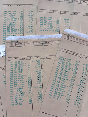 Hotel invoices from 1962