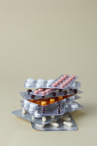 Stack Medication Packages Stack Of Medications Of Different Types In Their Blister Packs Stock ...