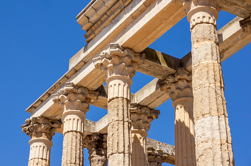 Columns with Roman capitals from the Temple of Diana in the city of Merida.