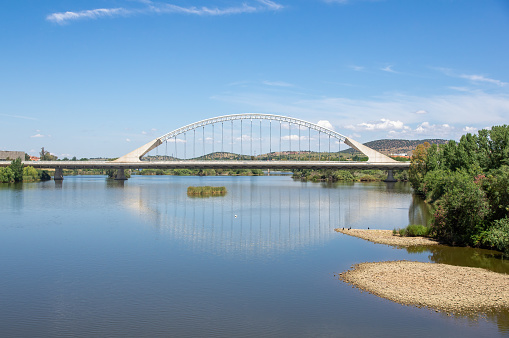 Modern bridge over the Guadiana river as it passes through the city of Mérida.