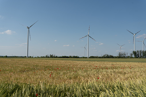 windmill electricity environment energy green nature austria landscape