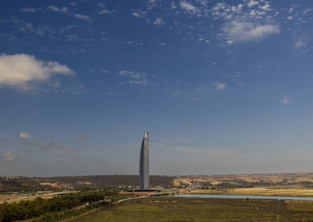 The 250 m high Mohammed VI Tower in Rabat, the capital of Morocco stock photo