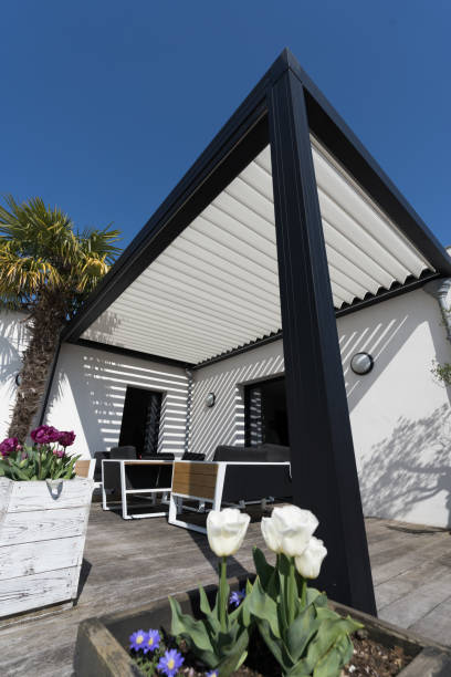 istock eco friendly bioclimatic aluminum pergola shade structure 1498502397
