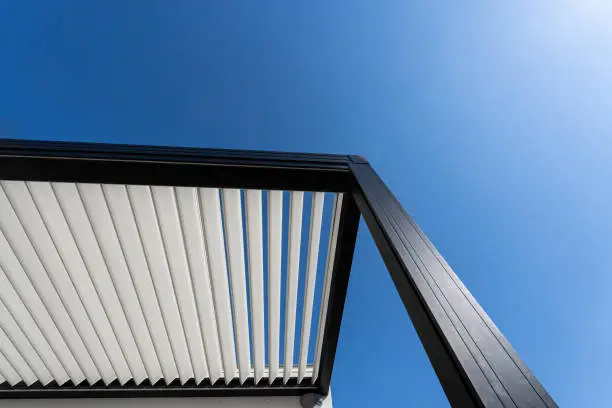 Photo of eco friendly bioclimatic aluminum pergola shade structure