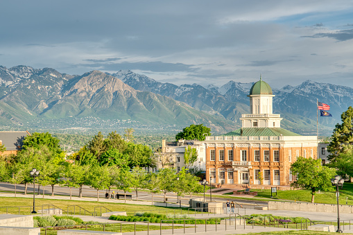 Salt Lake City, UT - May 23, 2023: Utah Office of Tourism Building, originally the Old Salt Lake City Council Hall, Utah