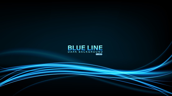 Blue line of light on dark background, Vector Illustration
Made with 100% vector shapes resizable,
No raster and is easy to edit, 
Compatible with Adobe Illustrator version 10, 
Illustration contains transparency and blending effects