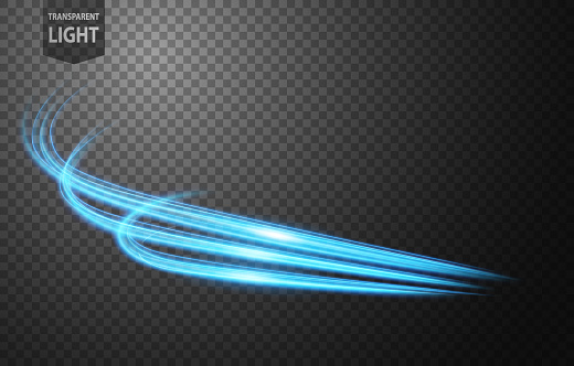 Abstract Blue Wavy Line of Light with A Transparent Background, Isolated and Easy to Edit., Vector Illustration
Made with 100% vector shapes resizable,
No raster and is easy to edit, 
Compatible with Adobe Illustrator version 10, 
Illustration contains transparency and blending effects