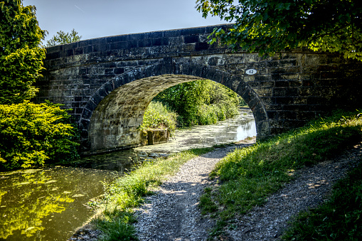 Bridge over canal in Lancashire England.