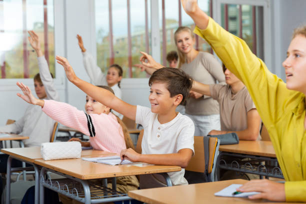 istock School pupils raise their hands up in classroom 1498521392