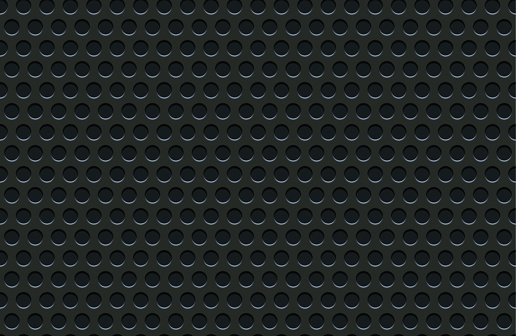 Modern black industrial metal halftone mesh vector speaker grille background