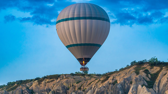 Hot Air Balloons Flying at Sunrise, Cappadocia, Turkey