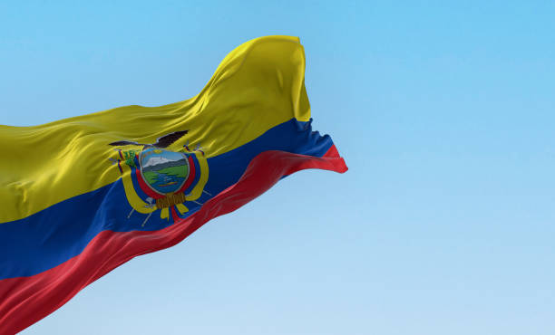 istock Ecuador national flag waving in the wind on a clear day 1498531506