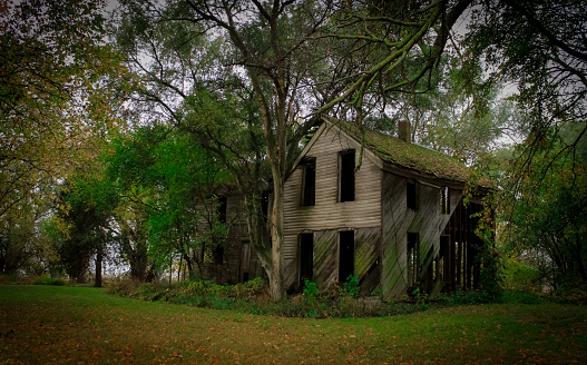 An abandoned house in the forest near Wahoo, Nebraska