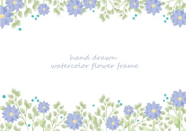 Vector illustration of beautiful watercolor flower frame