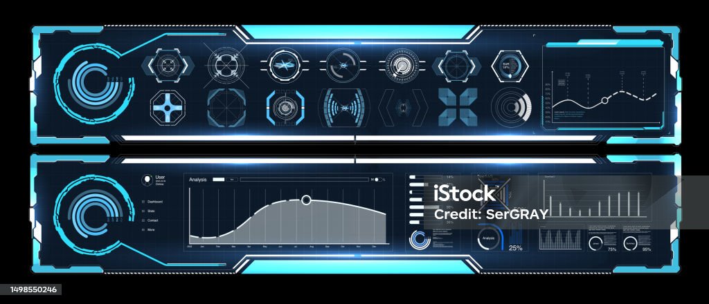 Digital Gui Screen Futuristic Vector Hud Interface Screen Design Digital Callouts Titles ...