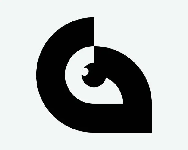 Vector illustration of bold and simple logo letter G with a eagle eye symbol