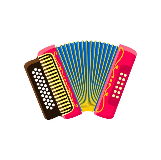 Vector illustration of Barranquilla carnival holiday accordion instrument