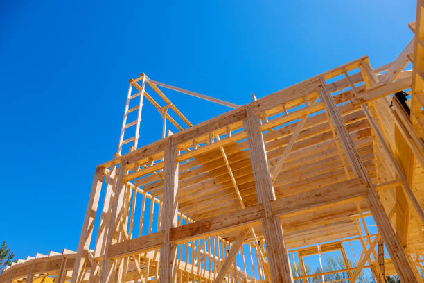 istock Framing beam of new house under construction home framing 1498559340