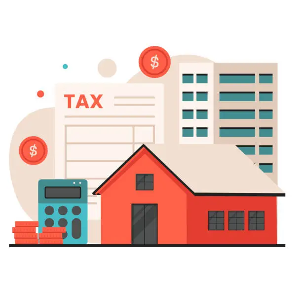 Vector illustration of Property tax concept illustration