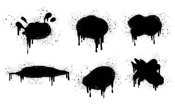 Vector illustration of Spray painted graffiti ink splatters