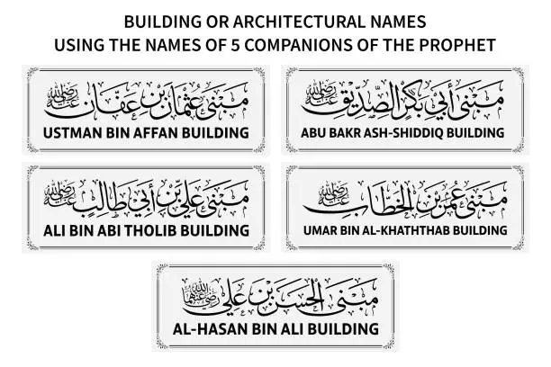 Vector illustration of Building or architectural name