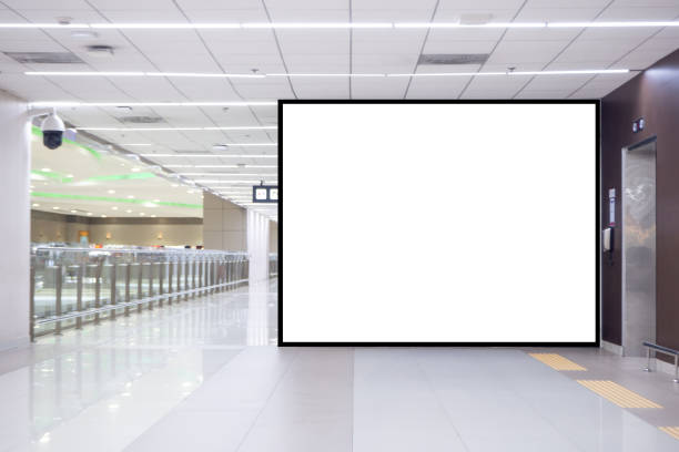 istock Blank white billboard at the airport 1498570824