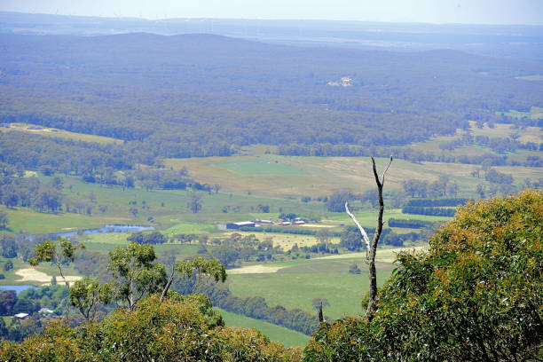 A view from atop Mount Buninyong  an extinct volcanic mountain 745m above sea level in the Ballarat Country