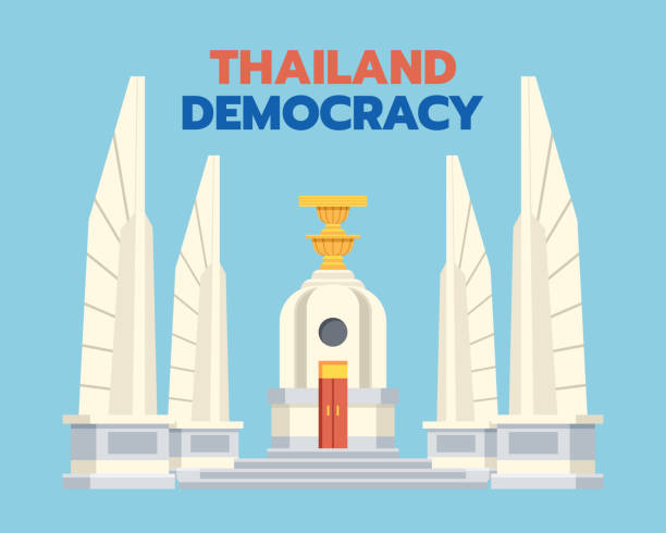 ilustrações, clipart, desenhos animados e ícones de estilo plano democracia monumento da ilustração dos desenhos animados da tailândia - democracy monument