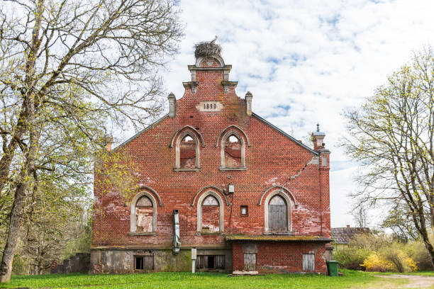 istock Abandoned red brick Regi manor, Latvia. 1498585693
