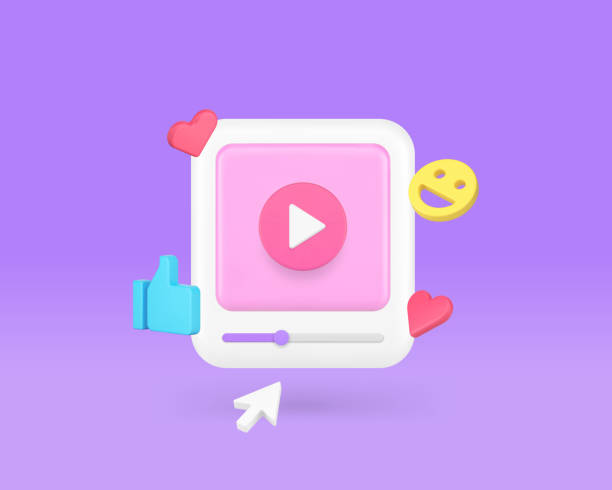 istock Video player social media network entertainment content live broadcasting 3d icon realistic vector 1498591519