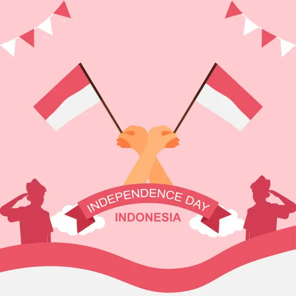 Vector illustration of vector illustration of indonesia independence day concept