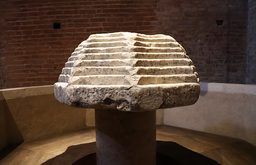 Thermopolium of Vetutius Placidus forerunner of today's restaurant at the ancient Roman city of Pompeii, Italy.