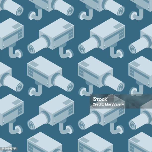 Videcam Pattern Seamless Security Camera Background Vector Texture ...