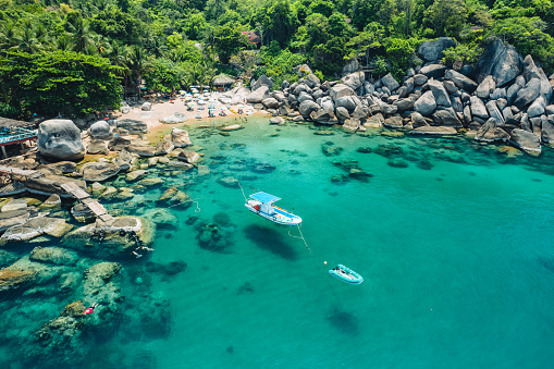 Best beaches in Albania and Europe. Ksamil Island on the Albanian Riviera. Drone photos of the best beaches in the world.