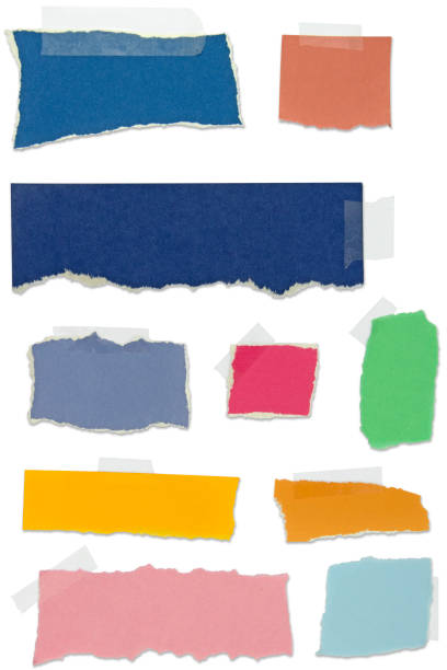 istock Coloured square paper on brown paper 1498597594