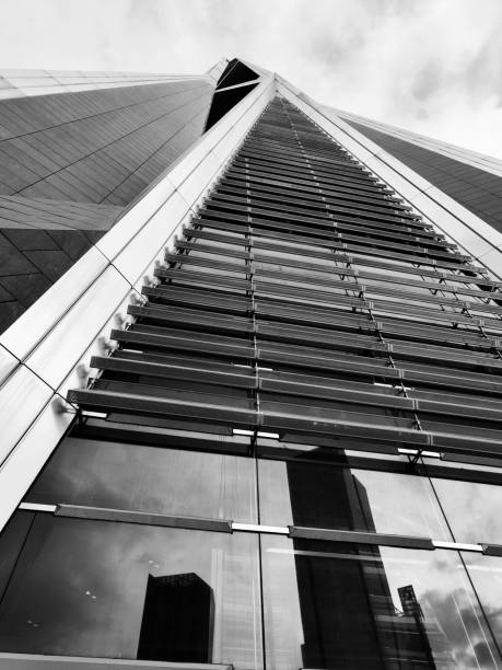 TLow angle view of Ping An International Finance Centre, a 599 mt. megatall skyscraper in Shenzhen, Guangdong. It was completed in 2017, becoming the tallest building in Shenzhen and is currently the 4th tallest building in the world.