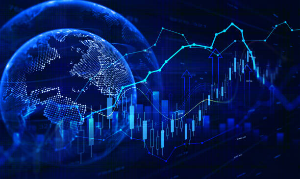 Digital data financial investment and trading graph chart. Digital data financial investment and trading graph chart stock certificate growth price market stock illustrations