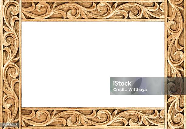 Flower Carved Frame Stock Photo - Download Image Now - Abstract, Antique, Art And Craft