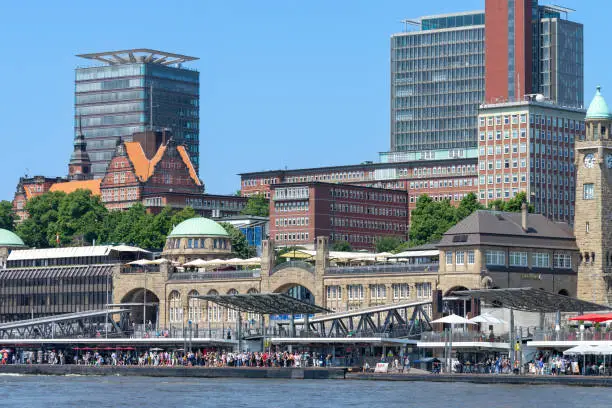 Cityscape of Hamburg Landungsbrücken