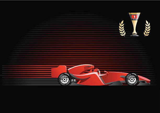 open-wheel single-seater racing car . vector illustration of  open-wheel single-seater racing car. (Simple gradients only - no gradient mesh) racecar stock illustrations
