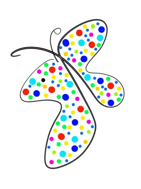 Vector illustration of Doodle of a Dotted Butterfly