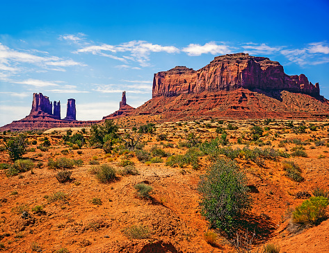 Panorama scenery Monument Valley Tribal Park Arizona desert