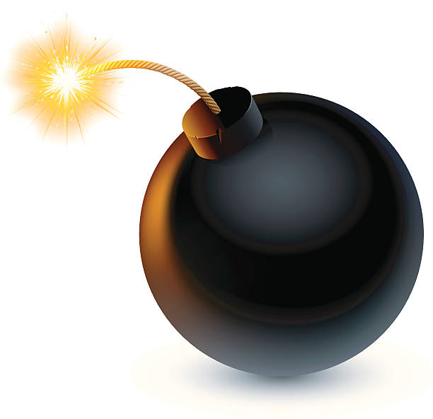 Bomb. Cartoon bomb ready to explode. fuse cartoons stock illustrations