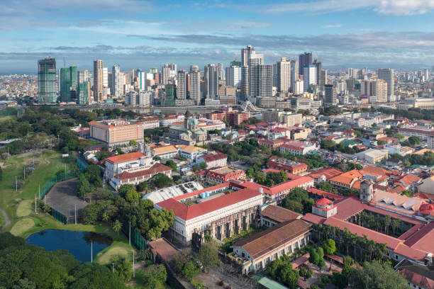 манила, столица филиппин - manila cathedral стоковые фото и изображения