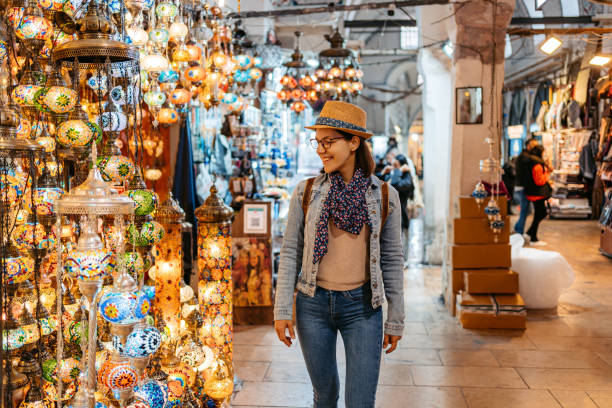 istock Young Woman Walking Through Grand Bazaar In Istanbul 1498628768