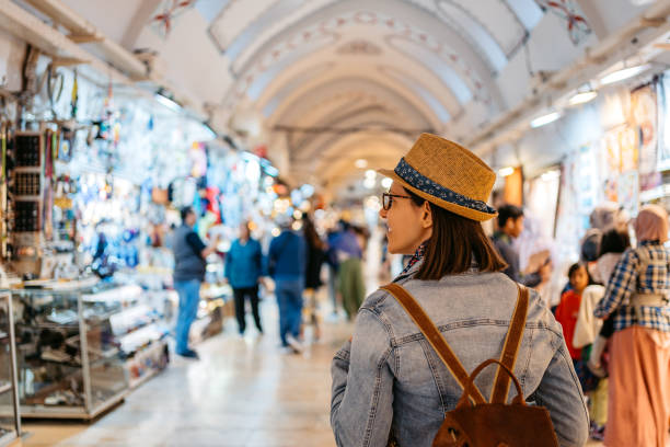 istock Young Woman Walking Through Grand Bazaar In Istanbul 1498628970