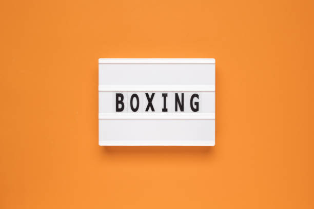 istock The word boxing on lightbox isolated orange background. 1498628978